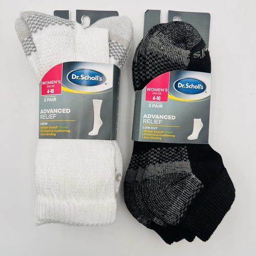 Dr Scholls Women's Blister Guard Advance Relief Crew Low Socks 6 Pairs Size 4-10 - Picture 1 of 3