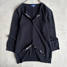 Burberry Blue Label Navy Cardigan Women  s 38 Three-Quarter Sleeve Horse Logo