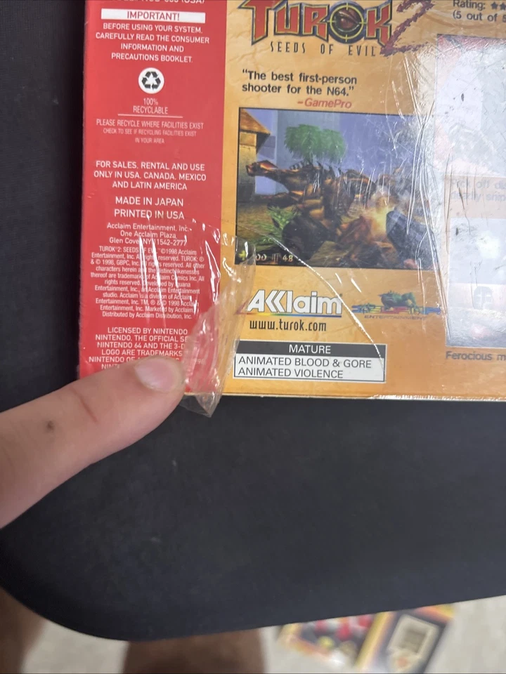 Turok 2: Seeds of Evil Nintendo 64 N64, 1998 (Factory Sealed Box) - Image 4 of 4