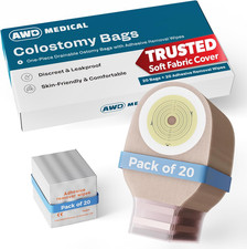 20 PCS Colostomy Bags Drainable One-Piece Ostomy Supplies with Odor Control
