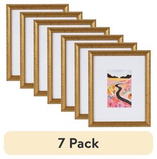  7 pack  8x10 Matted for 4x6 Beaded Gold Decorative Tabletop Picture Frame