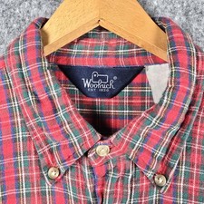 Vintage Woolrich Shirt Mens XL Red Tartan Plaid Lumberjack Made in USA 80s VTG