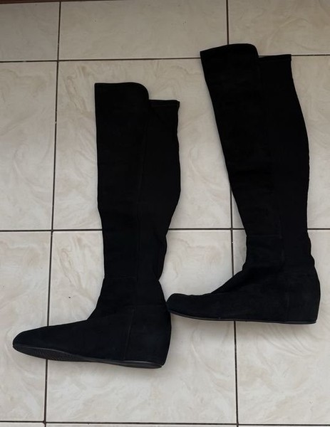 Women Stuart Weitzman Over-the-Knee Black Suede 38