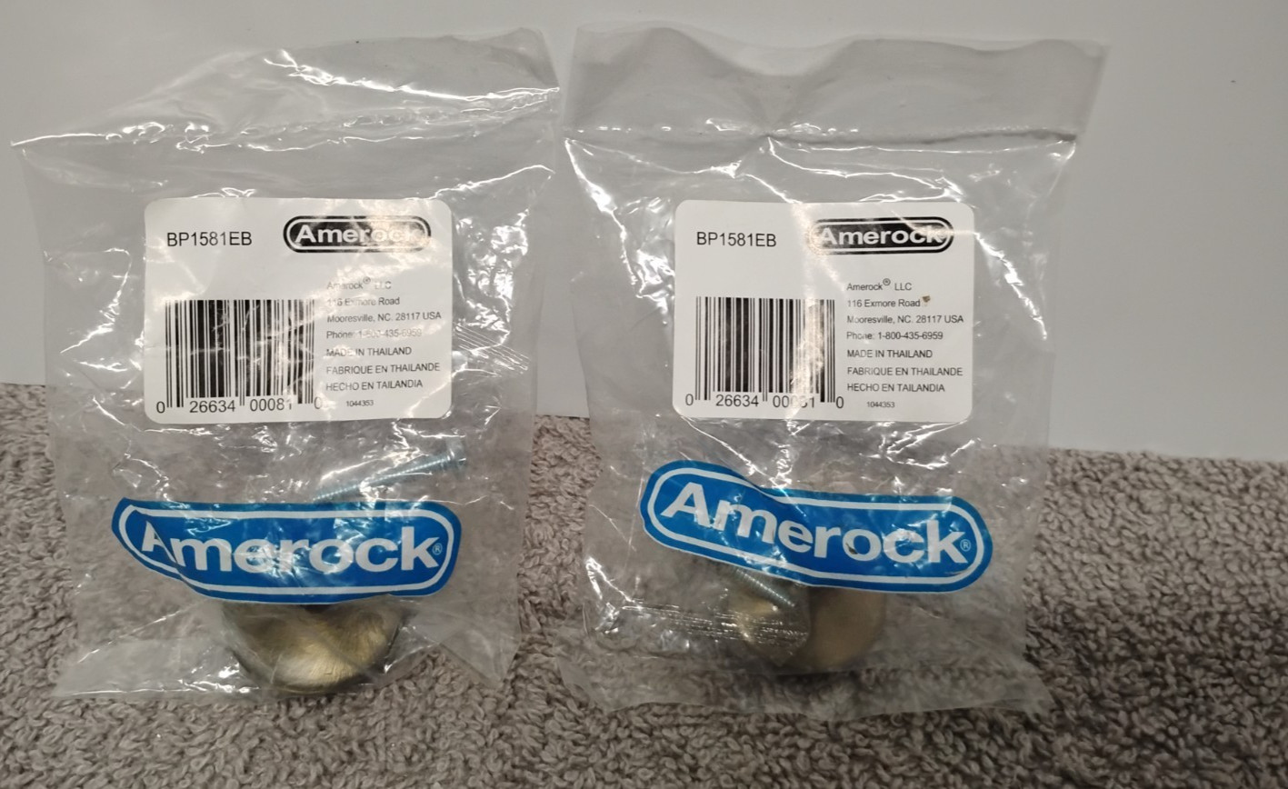 2 NEW AMEROCK BP1581EB Cabinet Knob Brass. (03)