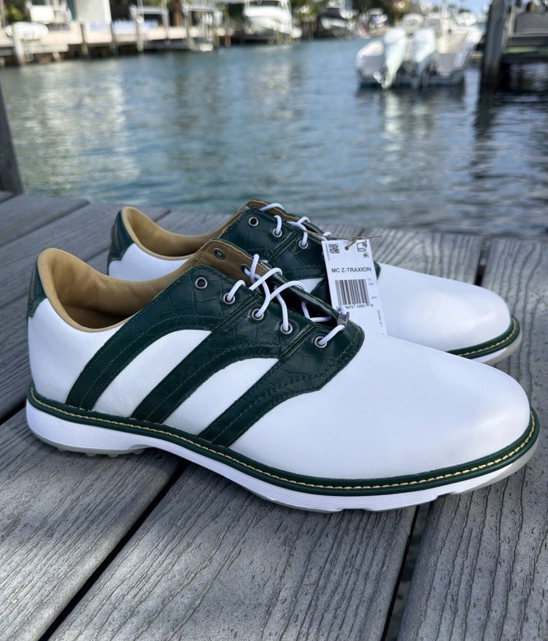 Jh6127 Mens Size 10 White Green Gold