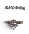 Vintage Tear Drop Shape Engagement Ring & Sterling Silver Tear Drop Shape Band 7 — photo 1