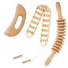 3- Piece Wooden Therapy Massage Tools Lymphatic Drainage Body Sculpting Kit