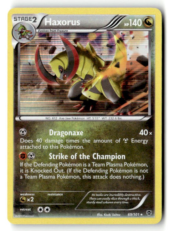 Haxorus 69/101 Holo Rare Plasma Blast Pokemon Near Mint