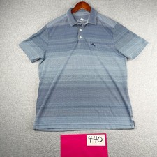 Tommy Bahama Polo Shirt Mens Large Blue Striped Casual Embroidered Logo