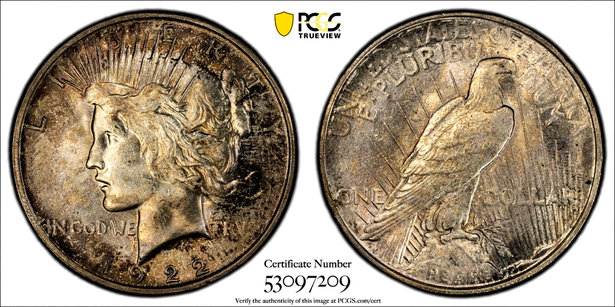 MS 63 Graded 1922 Year Peace Dollars (1921-1935) for sale | eBay