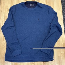 New IZOD Men's Advantage Performance Crewneck Fleece Sweatshirt Peacoat Medium