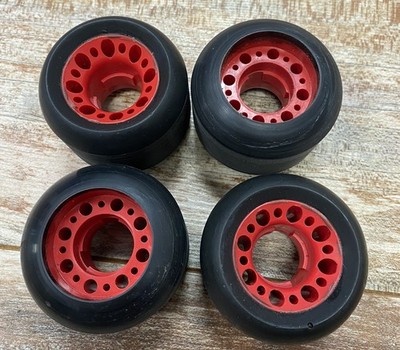 Vintage 1980s OG Kryptonics Skateboard Wheels Set If 4 Black Red New Nos!