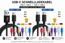 USB C Kabel Schnellladung USB A auf C & USB C...