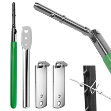 4 Pcs(1 Set) Stainless Steel Fence Wire Twister, Barb Wire Twisting Tool, Handhe
