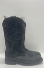 Masterson Boot Co. Black Leather Square Toe Western Cowboy Boots Size 9.5 EW — photo 3