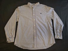 Chaps Custom Fit Dress Shirt Men’s XL Plaid Long Sleeve Button Down Purple Black