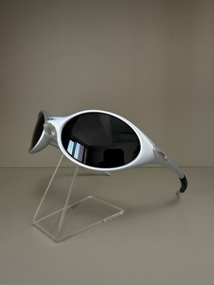Oakley Eye Jacket Polarized Sunglasses Sliver Frame Black Lenses