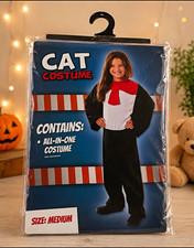 Girls Cat Costume Complete Outfit Black Size Medium Halloween Animals & Nature