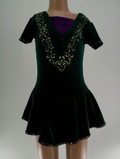 Dance Costume Large Child Green Unbranded Irish IrishRhinestones Embroidery