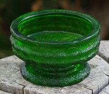 VINTAGE Candle Holder E.O. Brody Co. Emerald Green Glass Made in USA 1950's