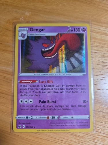 Gengar Reverse Holo 57/198 Chilling Reign Pokémon Card TCG 2021