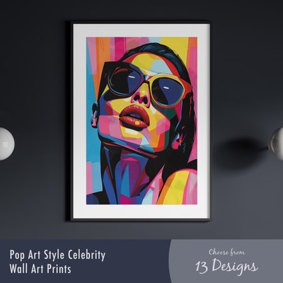 Celebrity Pop Art Poster Prints   Retro Wall Art Decor | Famous Icons