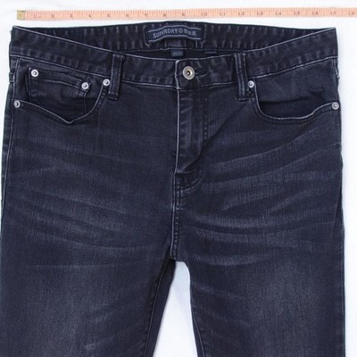 Herrens SuperDry SKINNY Slim Elasthan Grau Jeans W33 L32