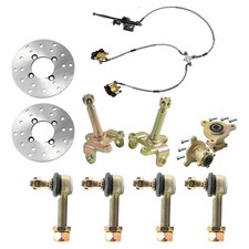 Front Steering Spindle Tie rods 3 Stud Hub Brake Assembly Go Kart ATV Quad