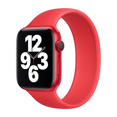 Silikon Solo Loop für  Apple Watch | 38/40/41/42 mm - Größe 7 - (Product) Red
