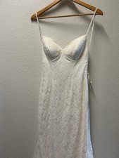 NEVER WORN!DAVID’S BRIDAL ‘GALINA’ LOW BACK LACE WEDDING DRESS  Sz 2
