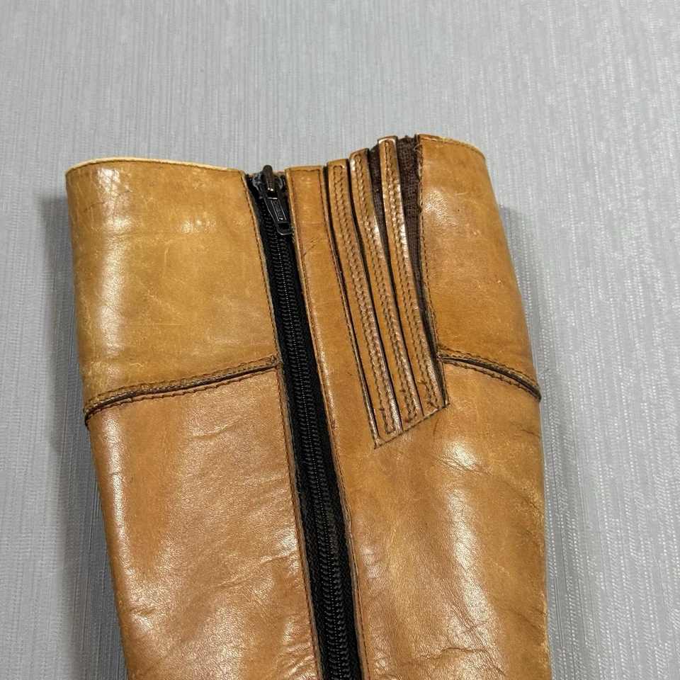 Botas Campus Chandler’s Hasta la Rodilla Cuero Tostado De Colección Años 70 80’s Montar Talla 6.5 Camel Foto 3 de 4