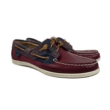 Sperry Songfish Varsity Wool Boat Shoe Women's 10 Maroon Navy 84410 NWOB