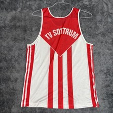 Vtg Adidas TV Sottrum Jersey Mens M Red White Striped Tank Top Germany Sport