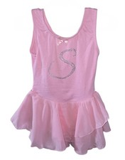 Girls Custom Letter S Rhinestone Ballet Leotard/Dance Tutu Size 3T/4T NWOT