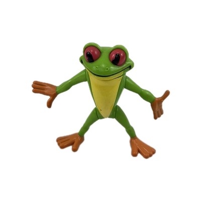 Vintage 2000 Rain Forest Cafe Green 3'' Tree Frog Action Toy Figure