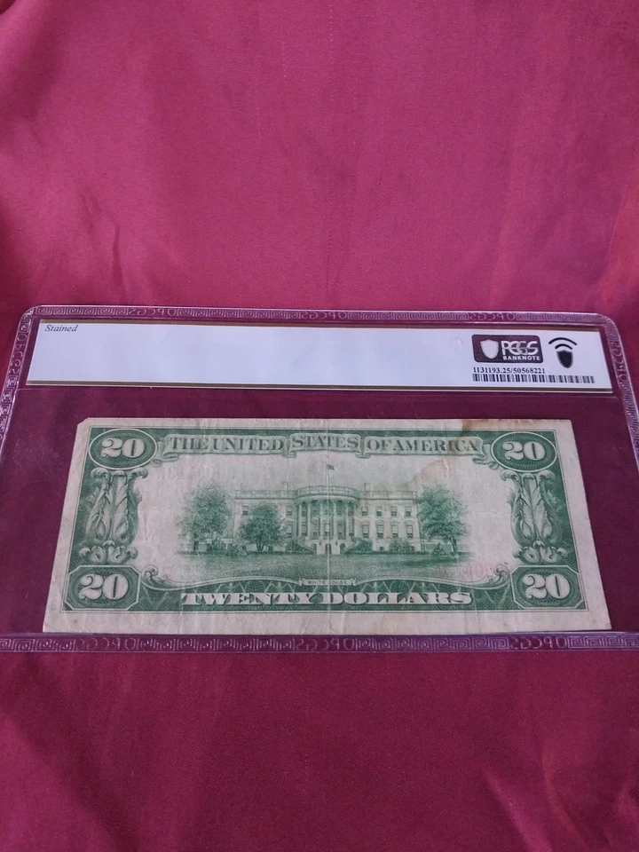 1929 Twenty Dollar Bill First National Bank Clinton IA Low # VERY RARE - Image 3 of 4