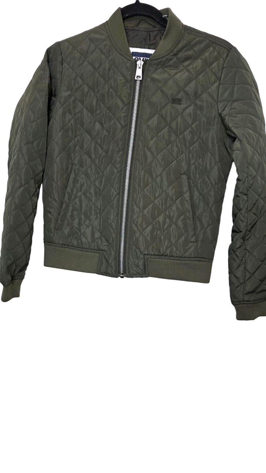 Levis Olive Green Nylon Quilted Bomber Jacket Women's Size XS