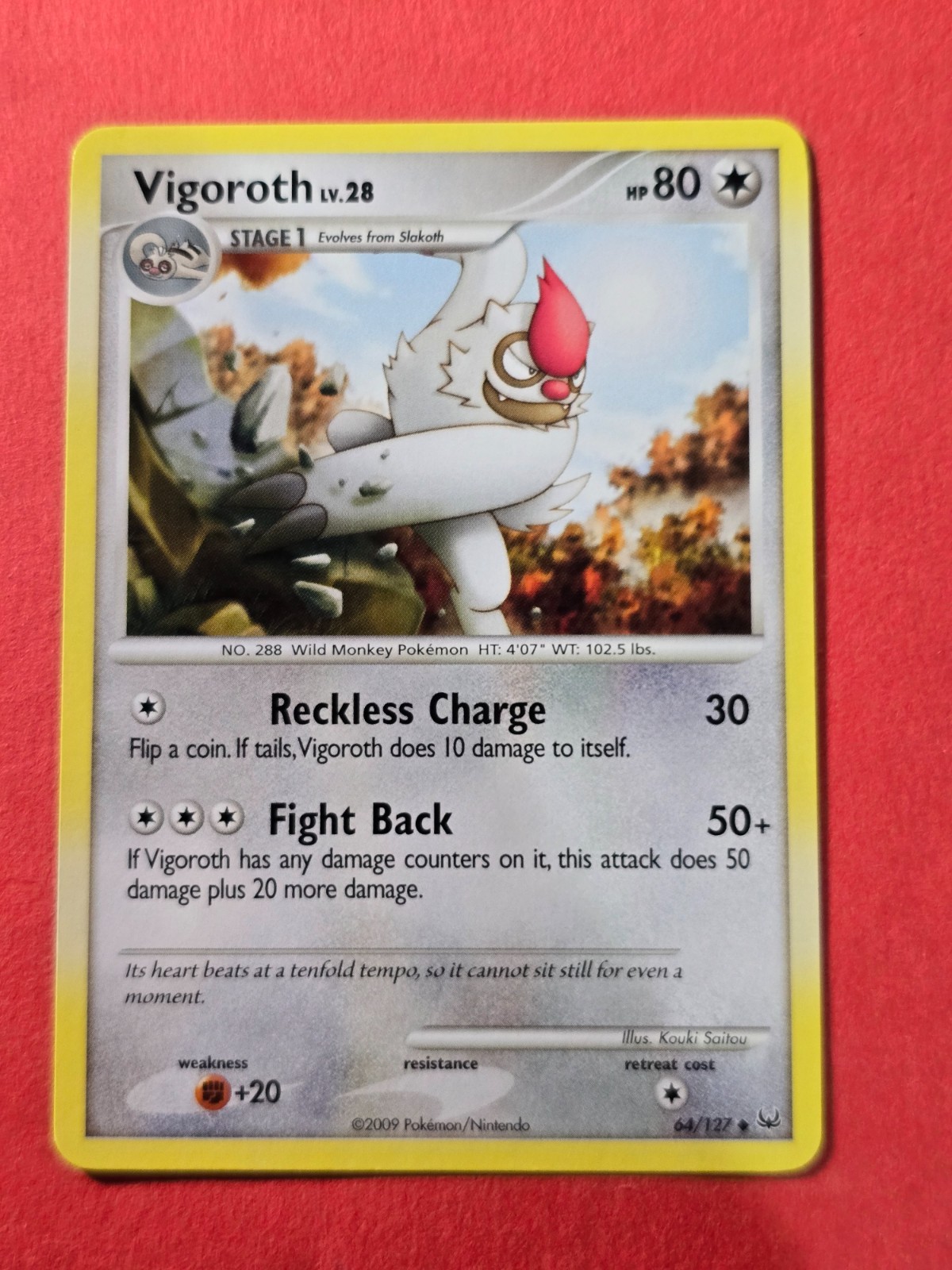 2009 Pokemon TCG Platinum #64 Vigoroth, U, NF/H, cd39