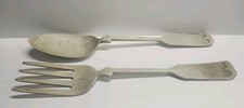 Spoon and Fork Set Kitchen Oversized METAL Wall Decorations White Rustic 