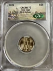 2026  G$5 GOLD EAGLE CAC MS70 First Day Of Delivery - Revolutionary War
