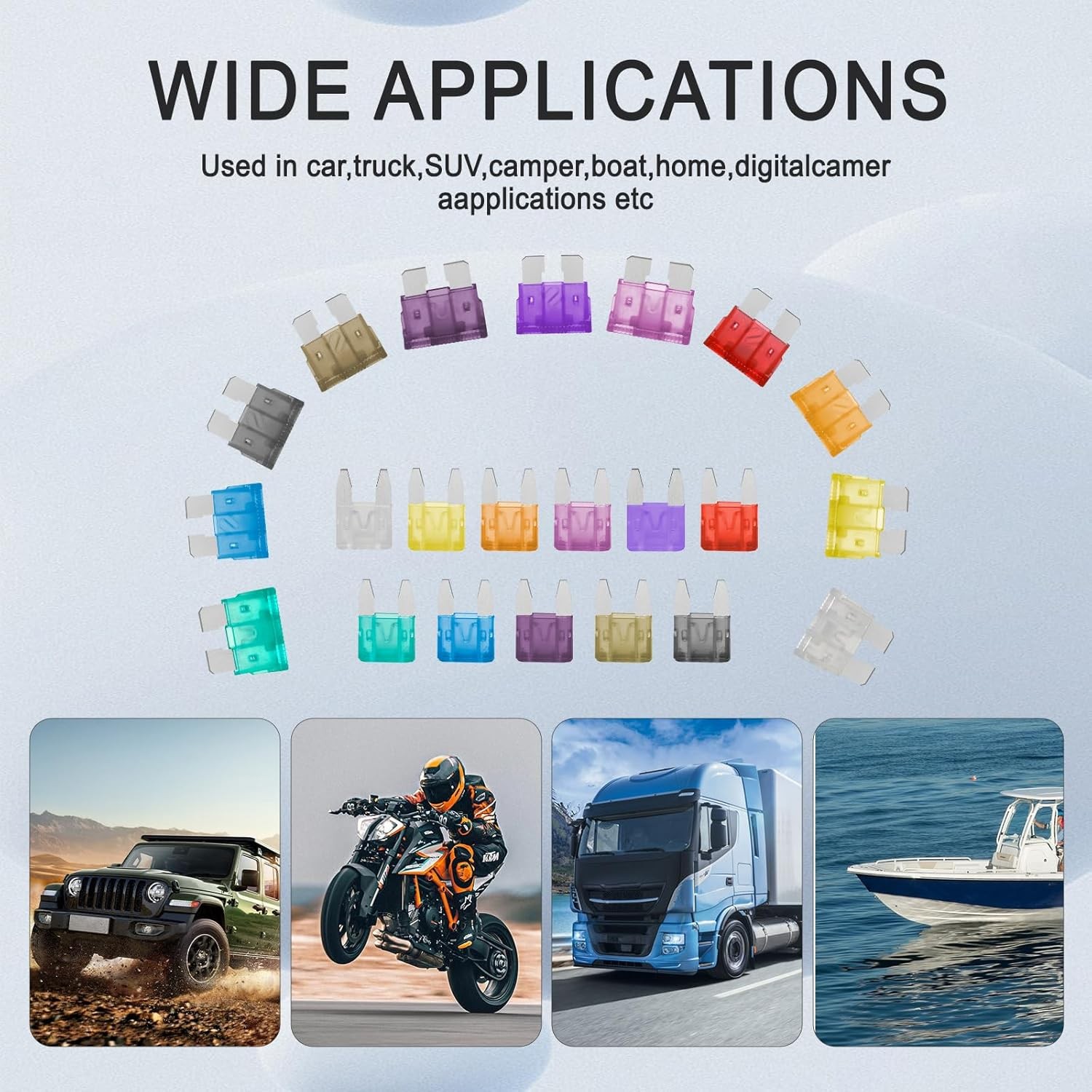 1332 Pcs Car Fuse Assortment Kit, 680PCS Mini Blade Fuses + 520 Standard Automot