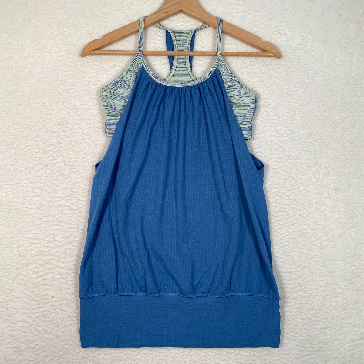 Lululemon Sports Bra Tank Top Combo Womens Size XS Blue Thin Straps Yoga  Gym Run