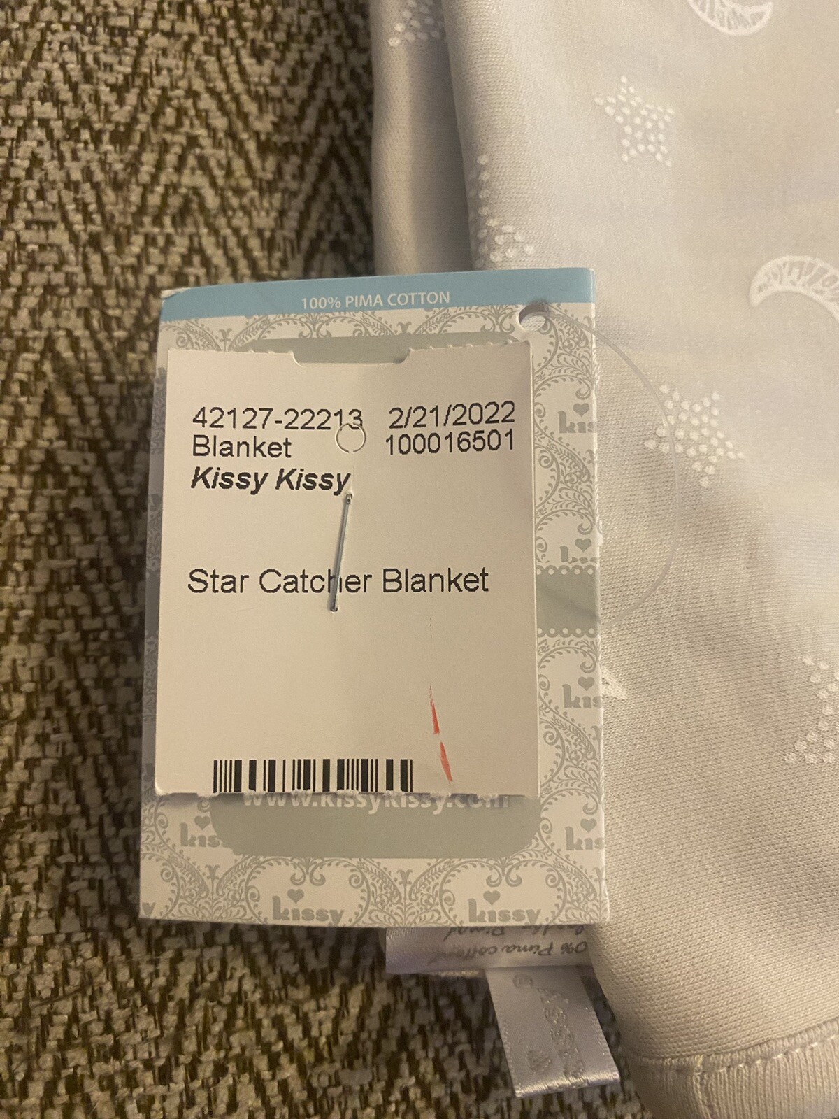 Kissy Kissy Baby Unisex Grey Gray Star Gazer Blanket One Size