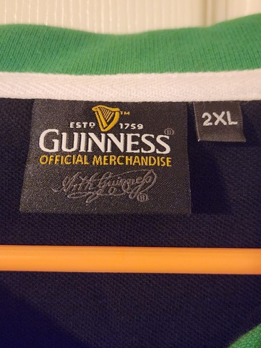 Camisa de Rugby Cotton Traders Ireland Rugby Guinness Vintage Negra Talla XXL 2XL - Imagen 3 de 5