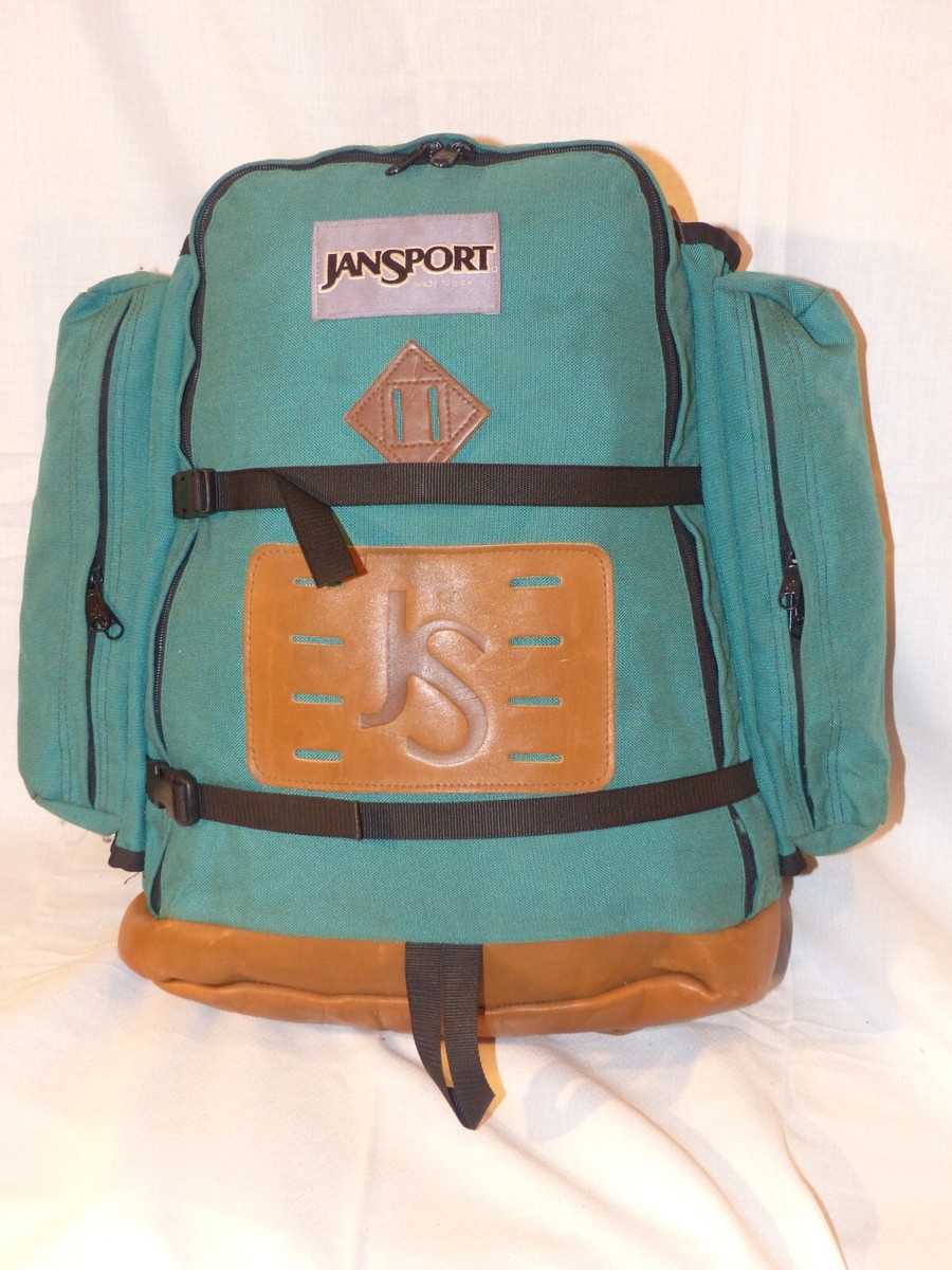 Vintage 90s Jansport Leather Bottom Backpack Rucksack Made