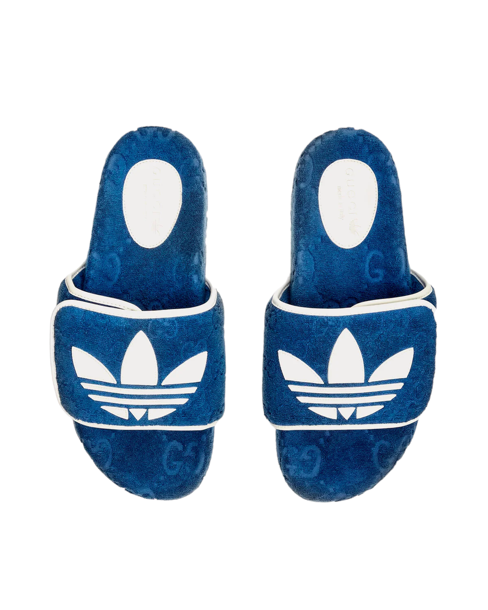 Authentic Men's Adidas X Gucci GG Monogram Platform Slides Sandals