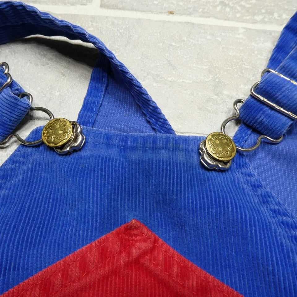 Mono DE COLECCIÓN Osh Kosh B'Gosh Talla Niño 9T Azul Rojo Pana Carpintero Foto 3 de 4