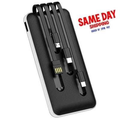 Large Power 20000mAh Power Bank With Built-in cable for Samsung Galaxy A70 Phone