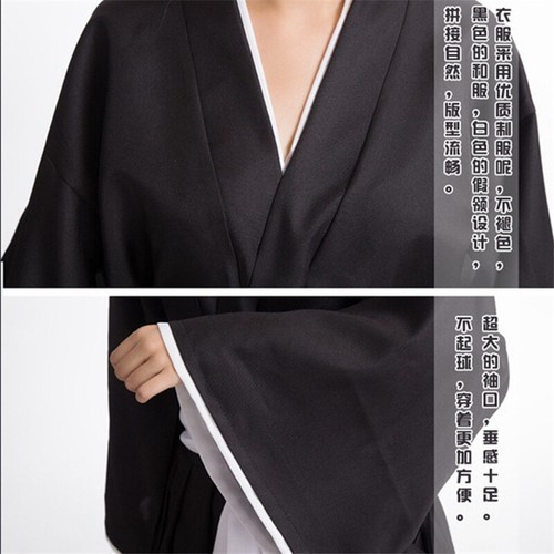 Anime Bleach Kurosaki Ichigo Die pa Uniform Cosplay Costume Kimono Top Pants Set - Picture 7 of 9