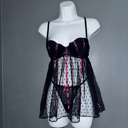 New w/ Tags Victoria’s Secret Black Lingerie Baby Doll Bra Underwear